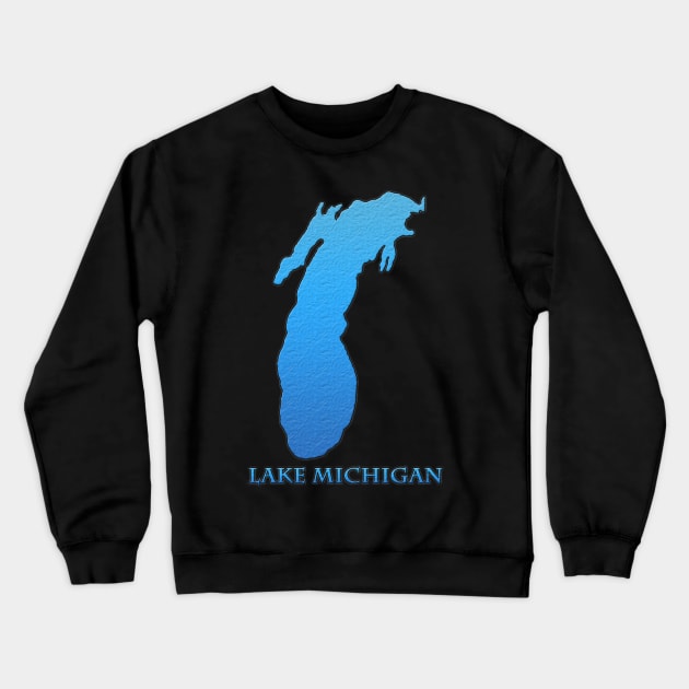 Lake Michigan Great Lakes Outline with Label Crewneck Sweatshirt by gorff